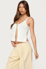 Mikinley Split Front Knit Tank Top