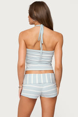 Lorenza Striped Halter Top