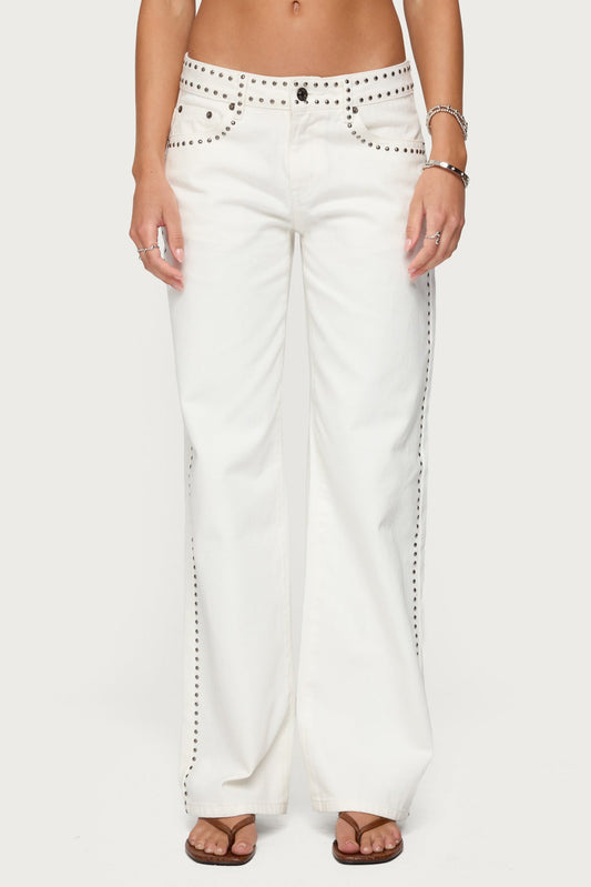 Quincy Studded Low Rise Jeans