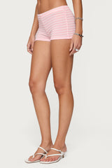 Lovina Textured Striped Micro Shorts