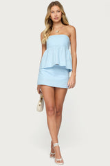 Avalai Linen Look Strapless Babydoll Top