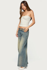 Washed Low Rise Baggy Jeans