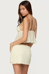 Leora Textured Floral Babydoll Top