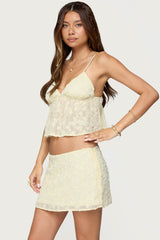 Leora Textured Floral Babydoll Top