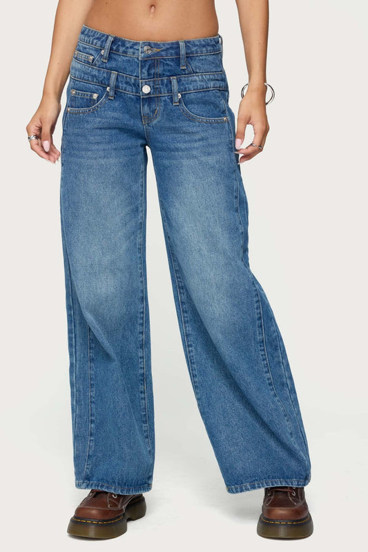 Abel Layered Look Low Rise Jeans