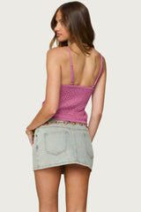 Frankey Sparkly Textured Knit Tank Top