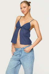 Otis Eyelet Split Front Tank Top