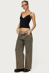 Petite Zahra Mud Wash Low Rise Jeans