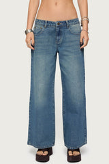 Petite Vyxen Vintage Washed Low Rise Jeans