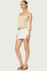 Embroidered Floral Sheer Bra Top