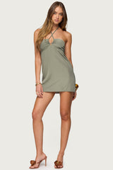 Anetta Keyhole Halter Mini Dress