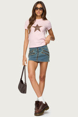 Narla Leopard Star T Shirt
