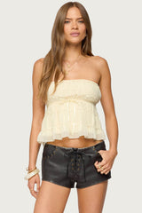 Seren Ruffle Chiffon Strapless Top