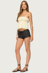 Seren Ruffle Chiffon Strapless Top