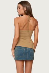 Malena Asymmetric Halter Top