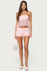 Tahna Flower Crochet Shorts