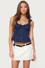 Tammie Pleated Poplin Top