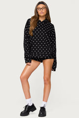 Chelsie Polka Dot Foldover Shorts