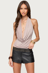 Dylan Cowl Neck Halter Top