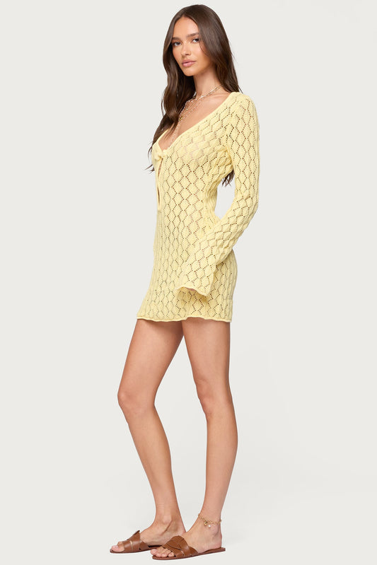 Brie Cut Out Crochet Mini Dress