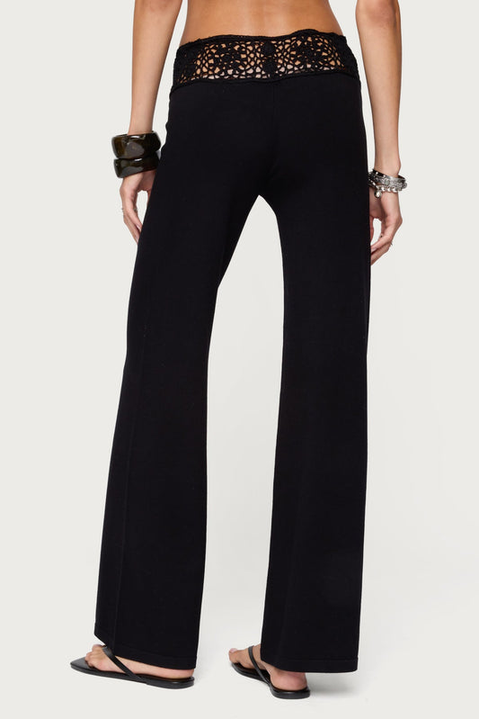 Kirsty Crochet Waist Knit Pants