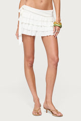 Sheba Asymmetric Ruffled Mini Skort