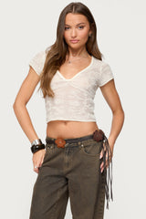 Kristal Twist Front V Neck Top