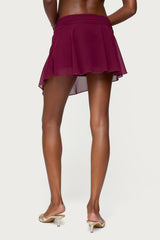 Sea Star Asymmetric Chiffon Mini Skirt