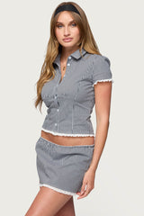 Paige Gingham Tailored Button Up Shirt