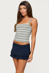 Adelia Striped Ruched Tank Top