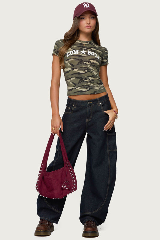 Aden Contrast Stitch Barrel Jeans