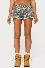 Joyce Camo Low Rise Denim Shorts