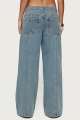 Stitch & Pleat Low Rise Jeans