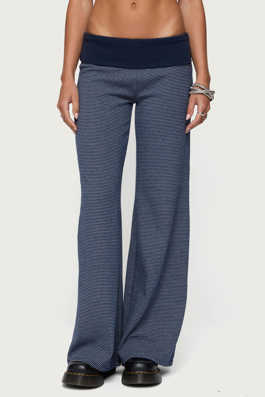 Amarna Striped Fold Over Pants