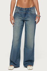 Ronny Curved Stitch Low Rise Jeans