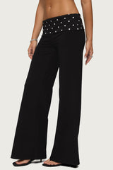 Reeva Polka Dot Fold Over Pants