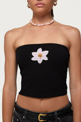 Luli Beaded Flower Tube Top