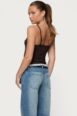 Adriel Contrast Lacey Tank Top