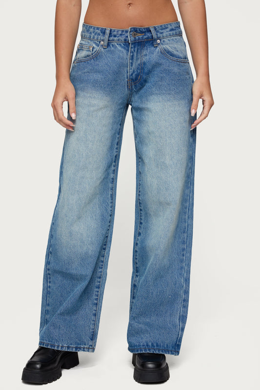 Magda Low Rise Acid Wash Jeans