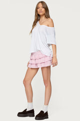 Margaux Textured Ruffle Mini Skort