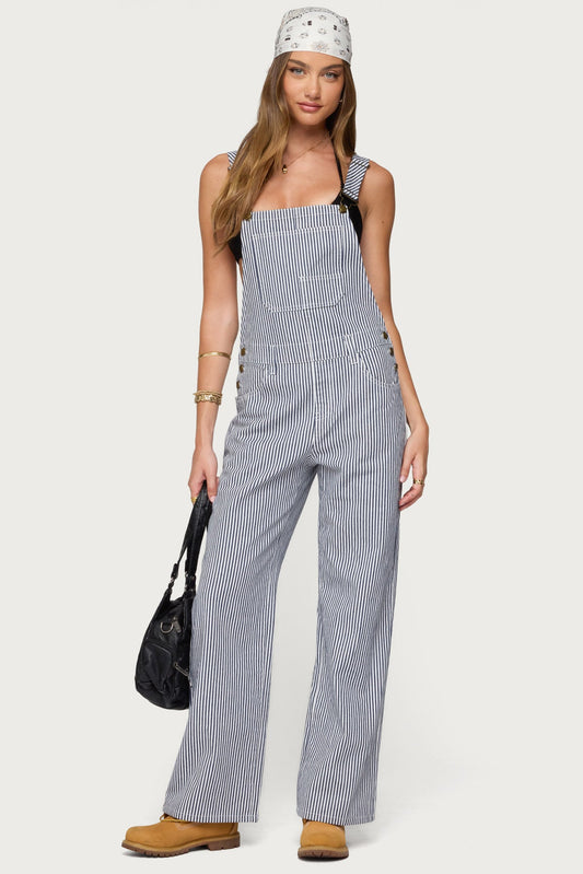 Tamsin Striped Overalls