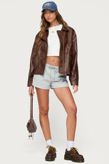 Ardella Oversized Faux Leather Jacket