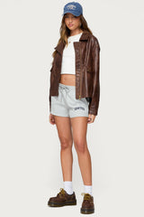 Ardella Oversized Faux Leather Jacket