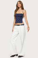 Jinx Polka Dot Open-Back Top