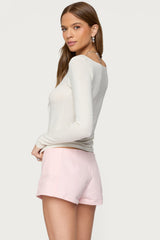 Semi Sheer Long Sleeve Top