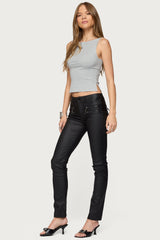 Kaede Faux Leather Skinny Jeans