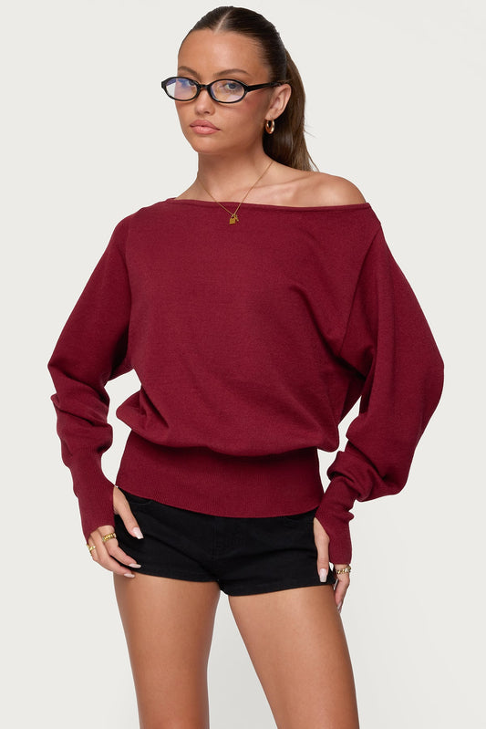 Off Shoulder Oversized Sweater