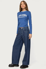 Kyler Pinstripe Low Rise Jeans