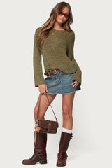 Drop Shoulder Light Knit Sweater