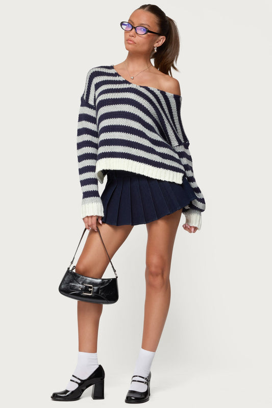 Eugenie Oversized Striped Knit Sweater